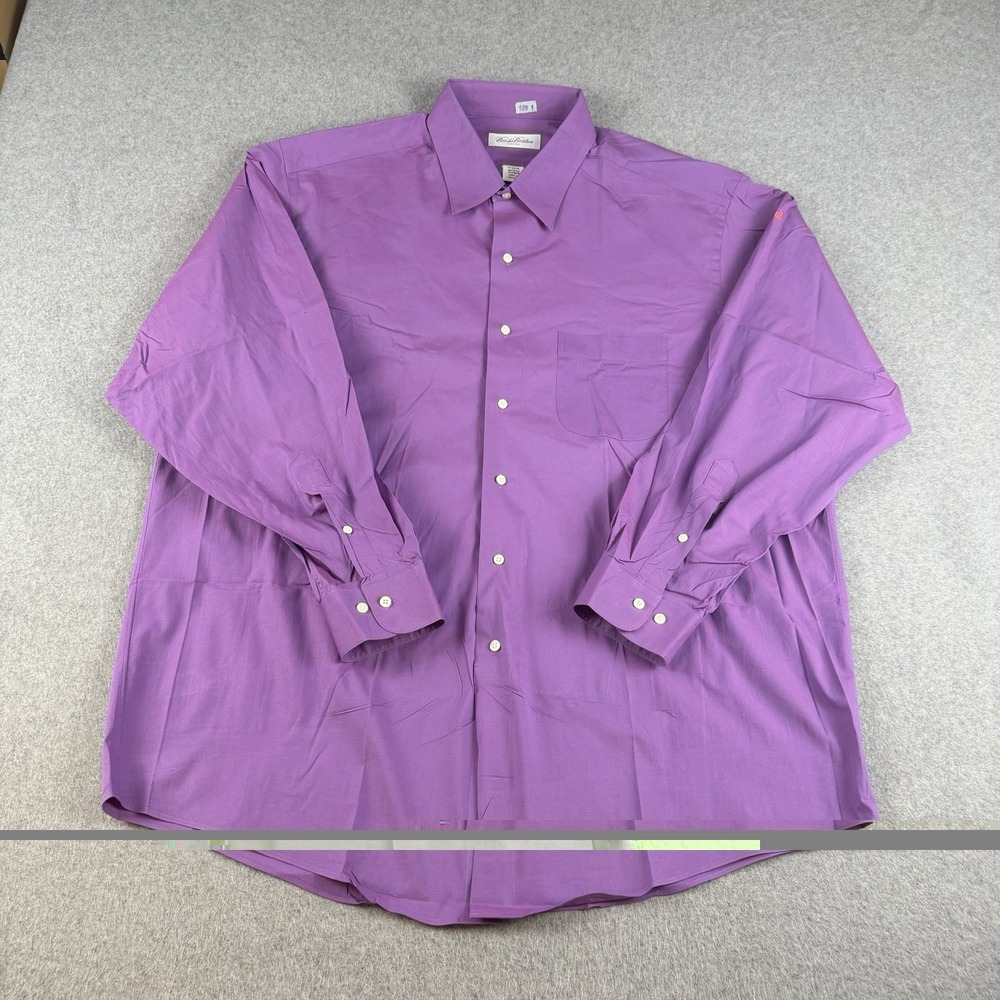 Brooks Brothers Stretch Purple Dress Shirt Mens 17 34/35 XL Cotton Button Up